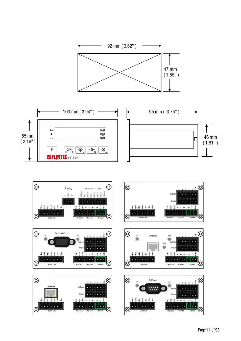 4 housing | Flintec FT-10xx User Manual | Page 12 / 82