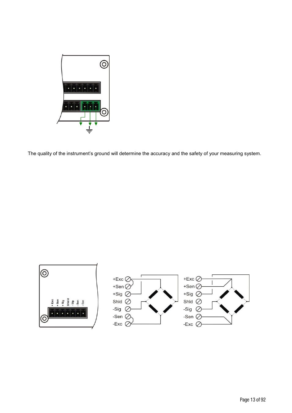 1 power supply connection and grounding, 2 load cell connection | Flintec FT-10xx User Manual | Page 14 / 82