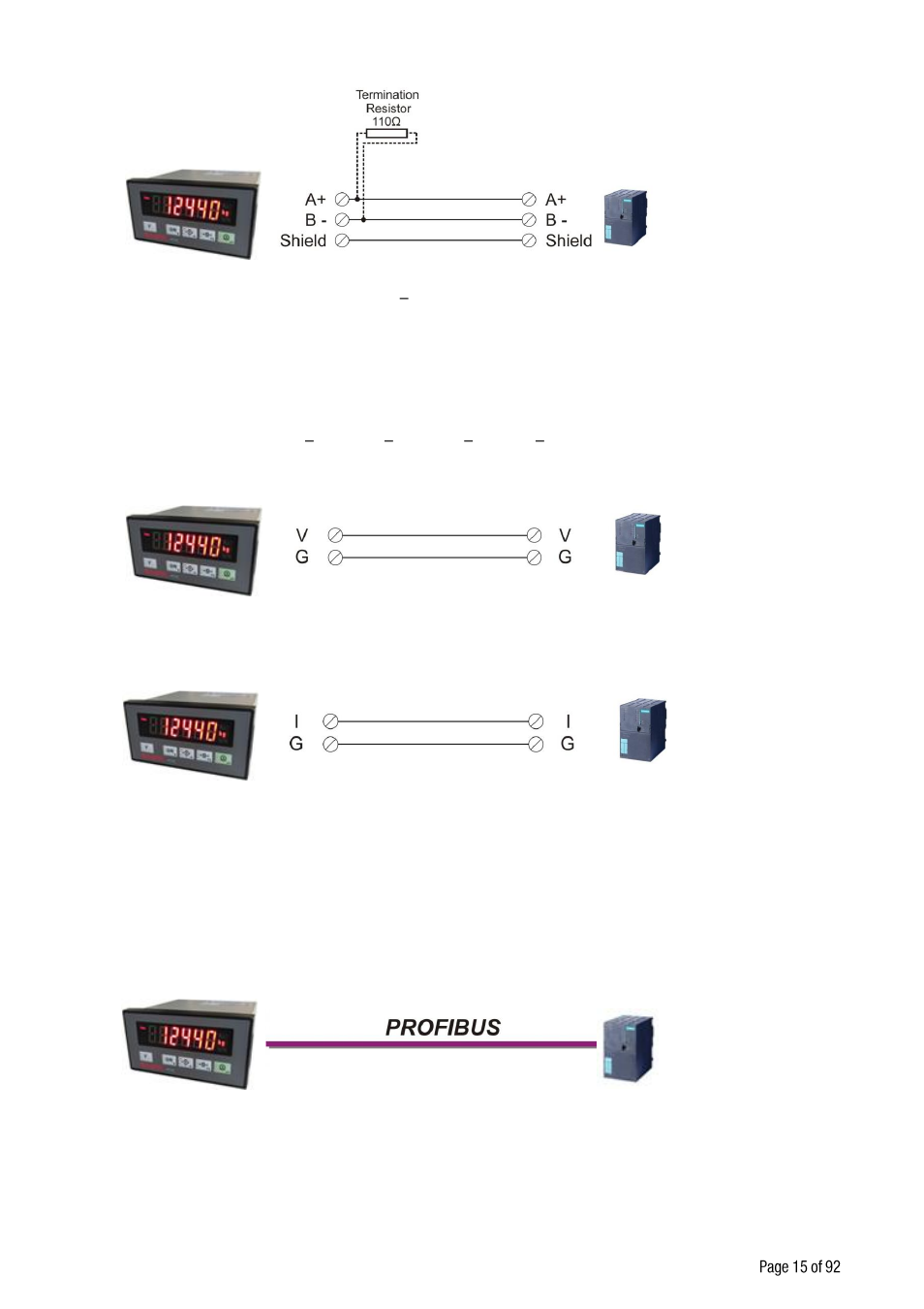 Profibus connection (only ft-10 pb ), 5 analogue connection (only ft-10 an ), 6 profibus connection (only ft-10 pb ) | Flintec FT-10xx User Manual | Page 16 / 82