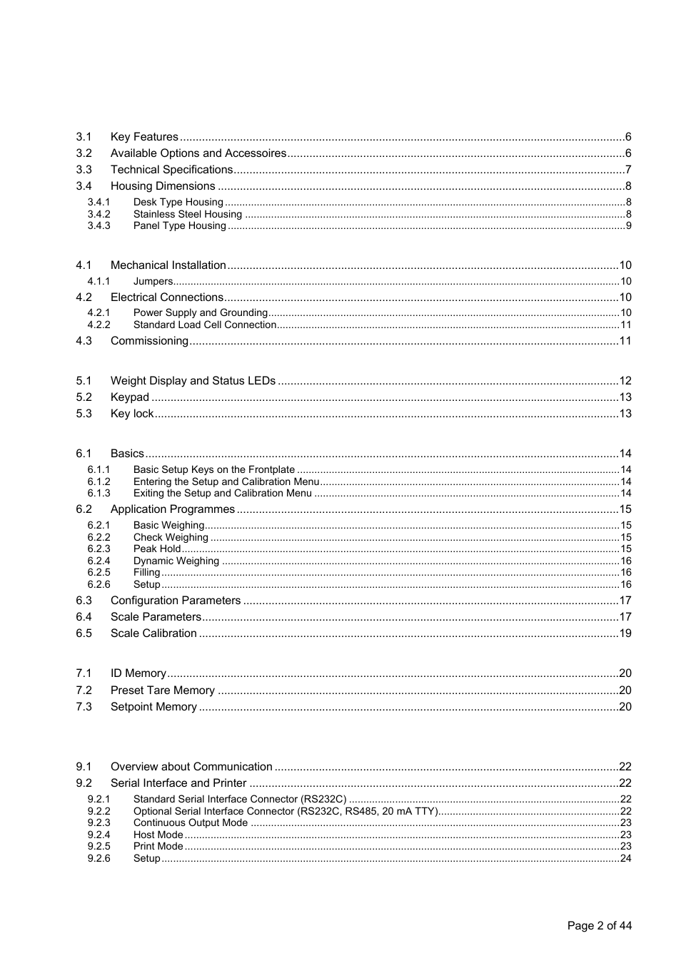 Flintec FT-12 Manual User Manual | Page 2 / 44