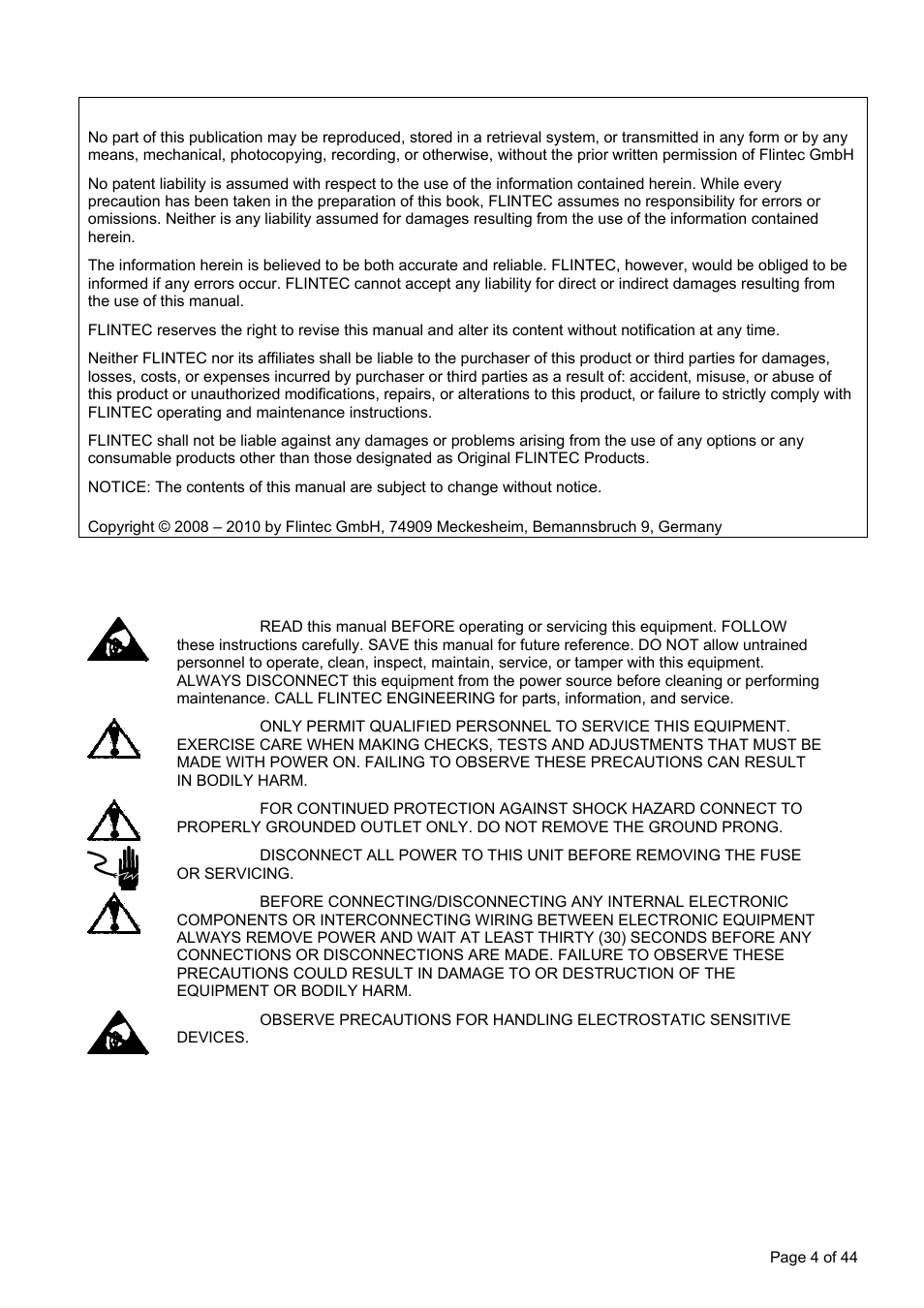 Afety, Nstructions | Flintec FT-12 Manual User Manual | Page 4 / 44