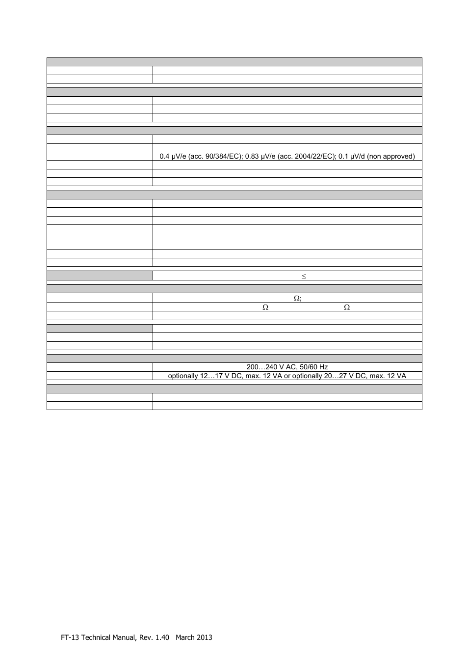 Technical specifications, 3 technical specifications | Flintec FT-13 User Manual | Page 7 / 56