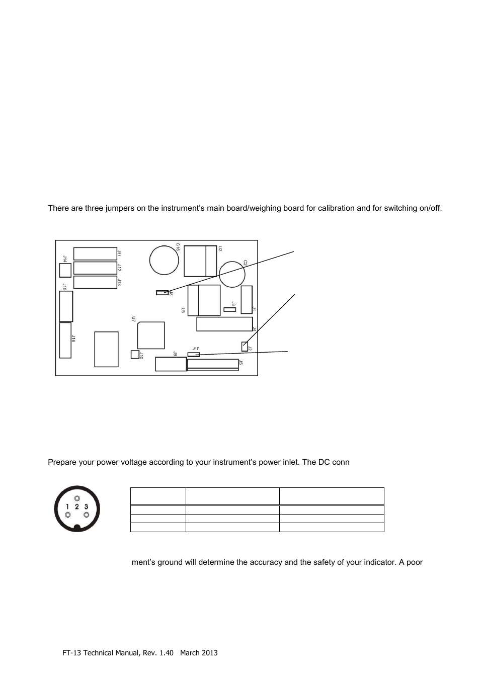 Installation and commissioning, Mechanical installation, Jumpers | Electrical connections, Power supply and grounding, 1 mechanical installation, 2 electrical connections, 1 jumpers, 1 power supply and grounding, Nstallation and | Flintec FT-13 User Manual | Page 9 / 56