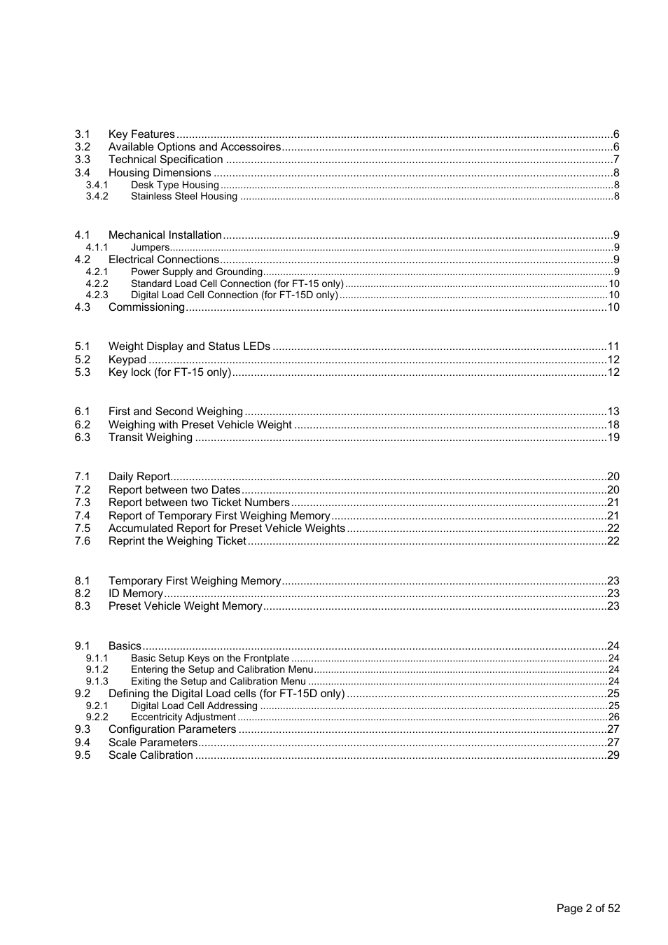 Flintec FT-15D User Manual | Page 2 / 52