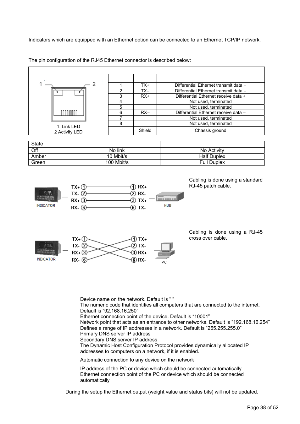 3 ethernet option (for ft-15 only), 1 electrical connections | Flintec FT-15D User Manual | Page 38 / 52