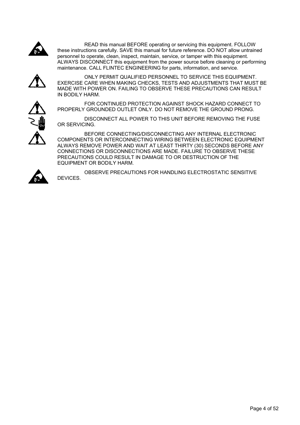 Afety, Nstructions | Flintec FT-15D User Manual | Page 4 / 52