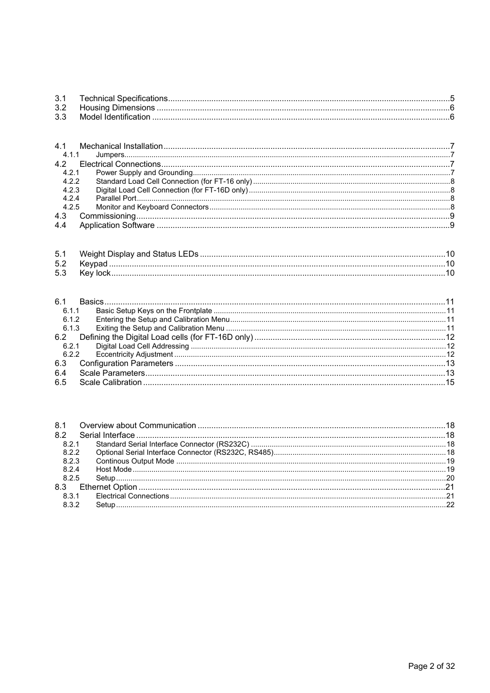 Flintec FT-16D V.1.21 User Manual | Page 2 / 32