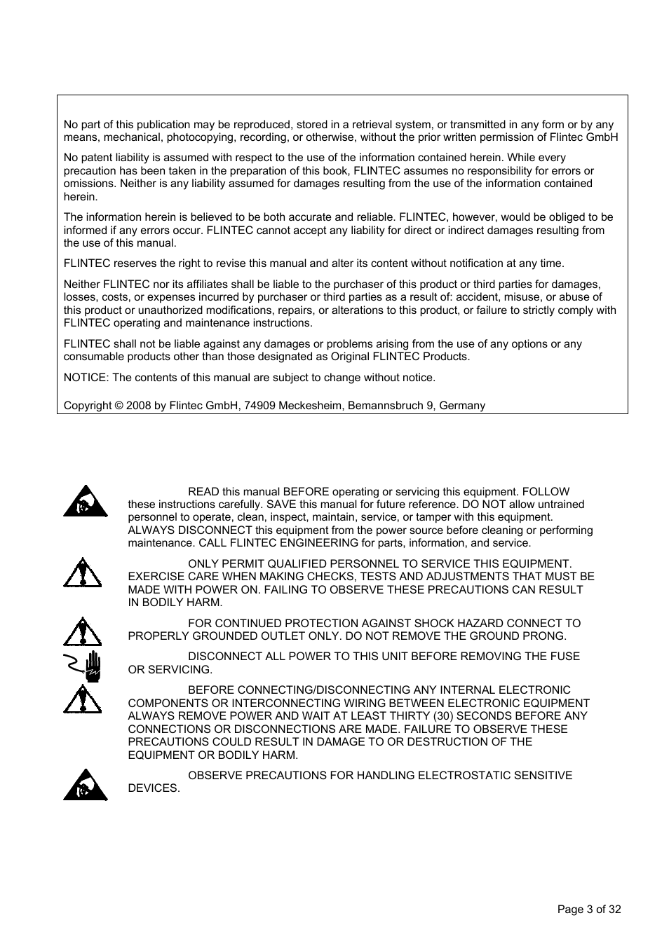 1 safety instructions, Safety instructions, Afety | Nstructions | Flintec FT-16D V.1.21 User Manual | Page 3 / 32