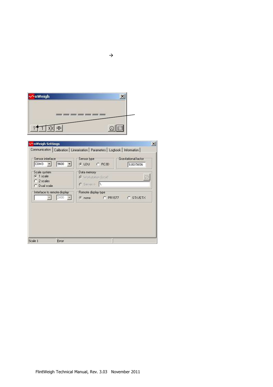 Flintweigh ii configuration, Basic setup during the commissioning | Flintec II PC-BASED User Manual | Page 15 / 32