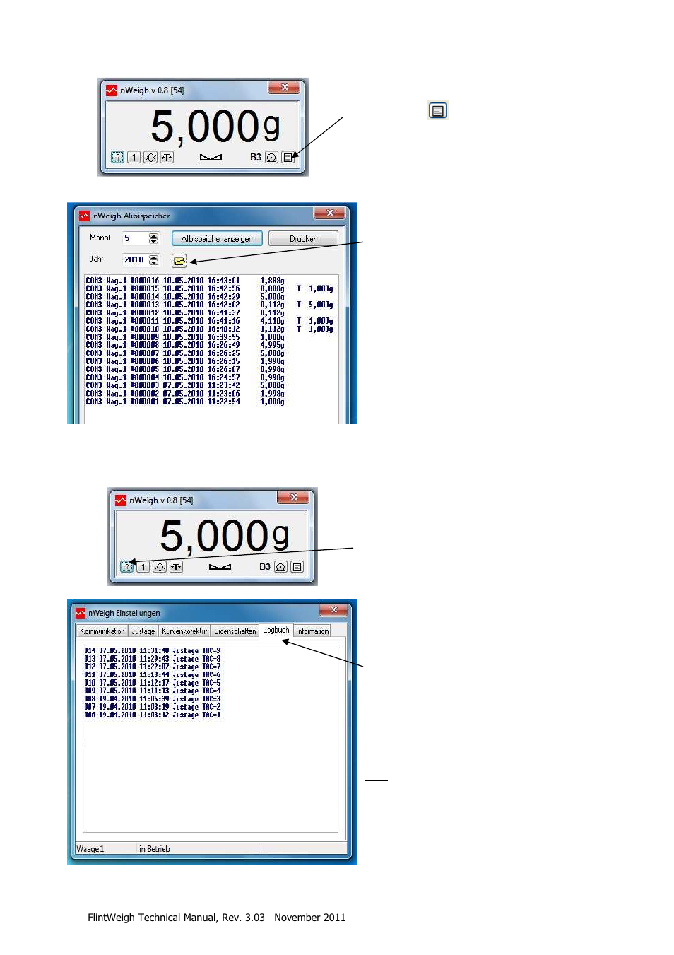 Logbook | Flintec II PC-BASED User Manual | Page 26 / 32