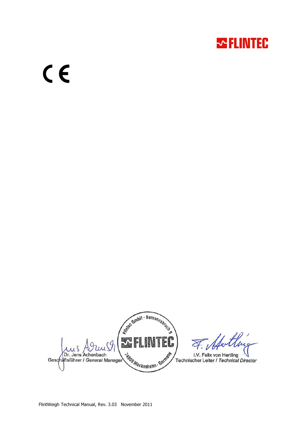 Declaration of conformity | Flintec II PC-BASED User Manual | Page 4 / 32