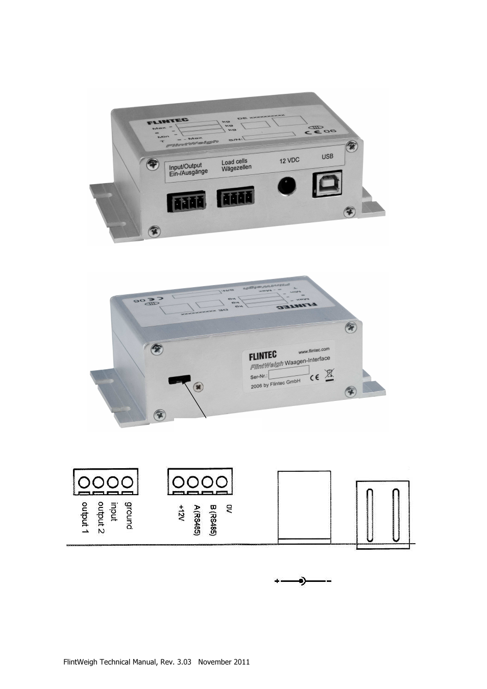 System components and technical characteristics, Type fw-01 scale interface | Flintec II PC-BASED User Manual | Page 7 / 32