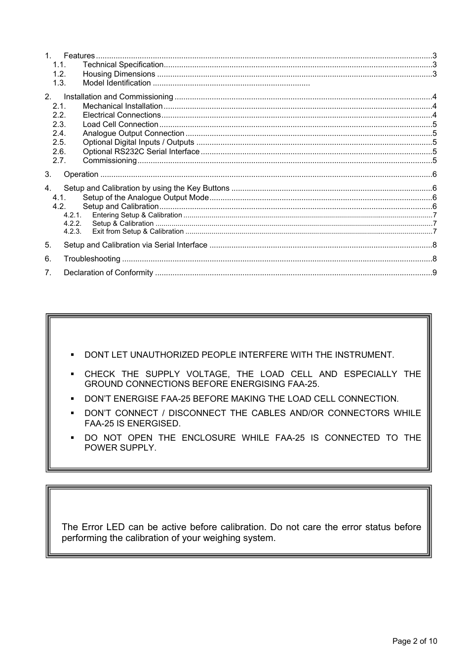 Flintec FAA-25 User Manual | Page 2 / 10