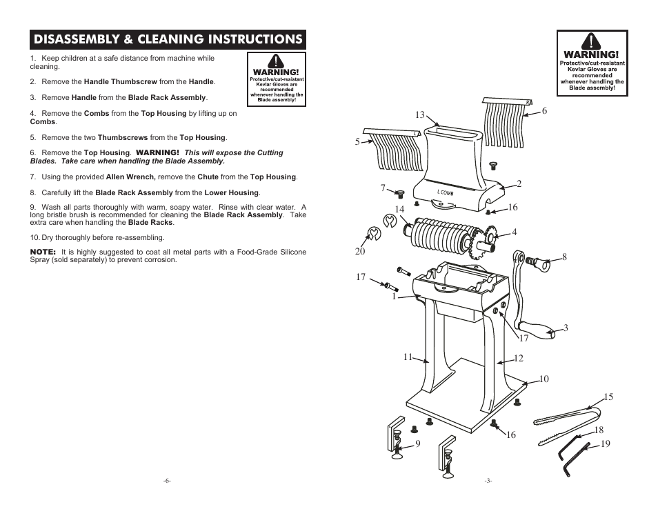 Disassembly & cleaning instructions | Cabela's Manual Jerky Slicer 07-3601-A User Manual | Page 3 / 4