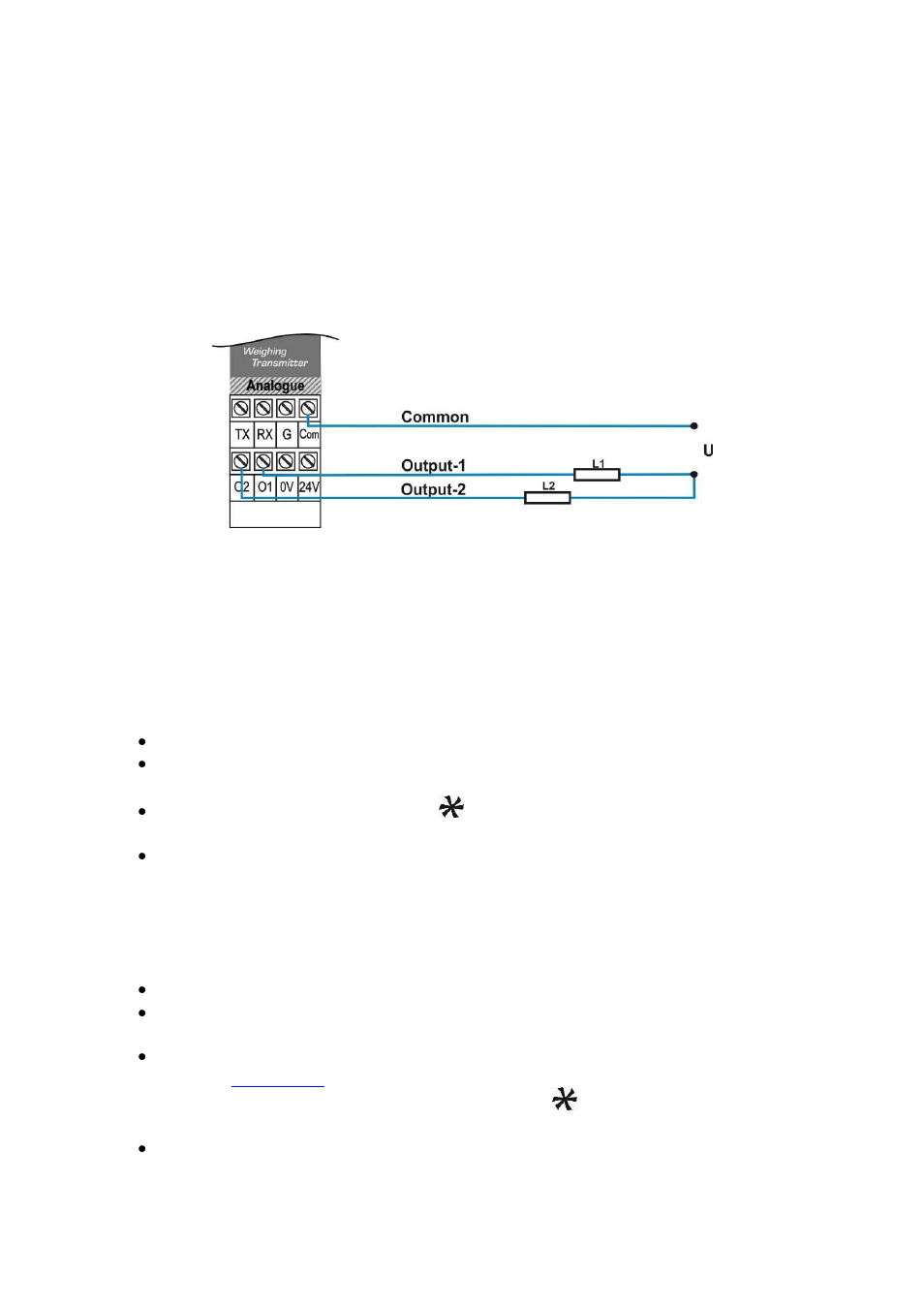 Setpoints, 1 setpoint connection, 2 setpoint adjustment | 3 adjustment to the load on the scale, 4 adjustment by measuring the analog output | Flintec FAA-27 User Manual | Page 18 / 22