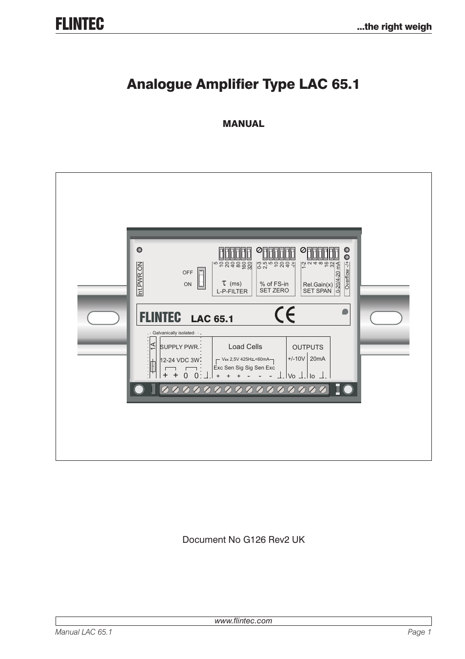 Flintec LAC 65.1 User Manual | 4 pages