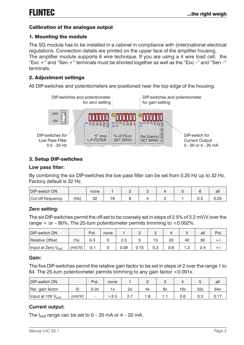 Flintec | Flintec LAC 65.1 User Manual | Page 3 / 4