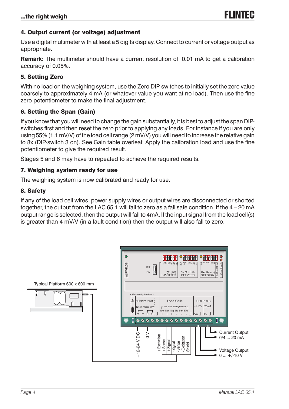Flintec, Page 4 manual lac 65.1 | Flintec LAC 65.1 User Manual | Page 4 / 4