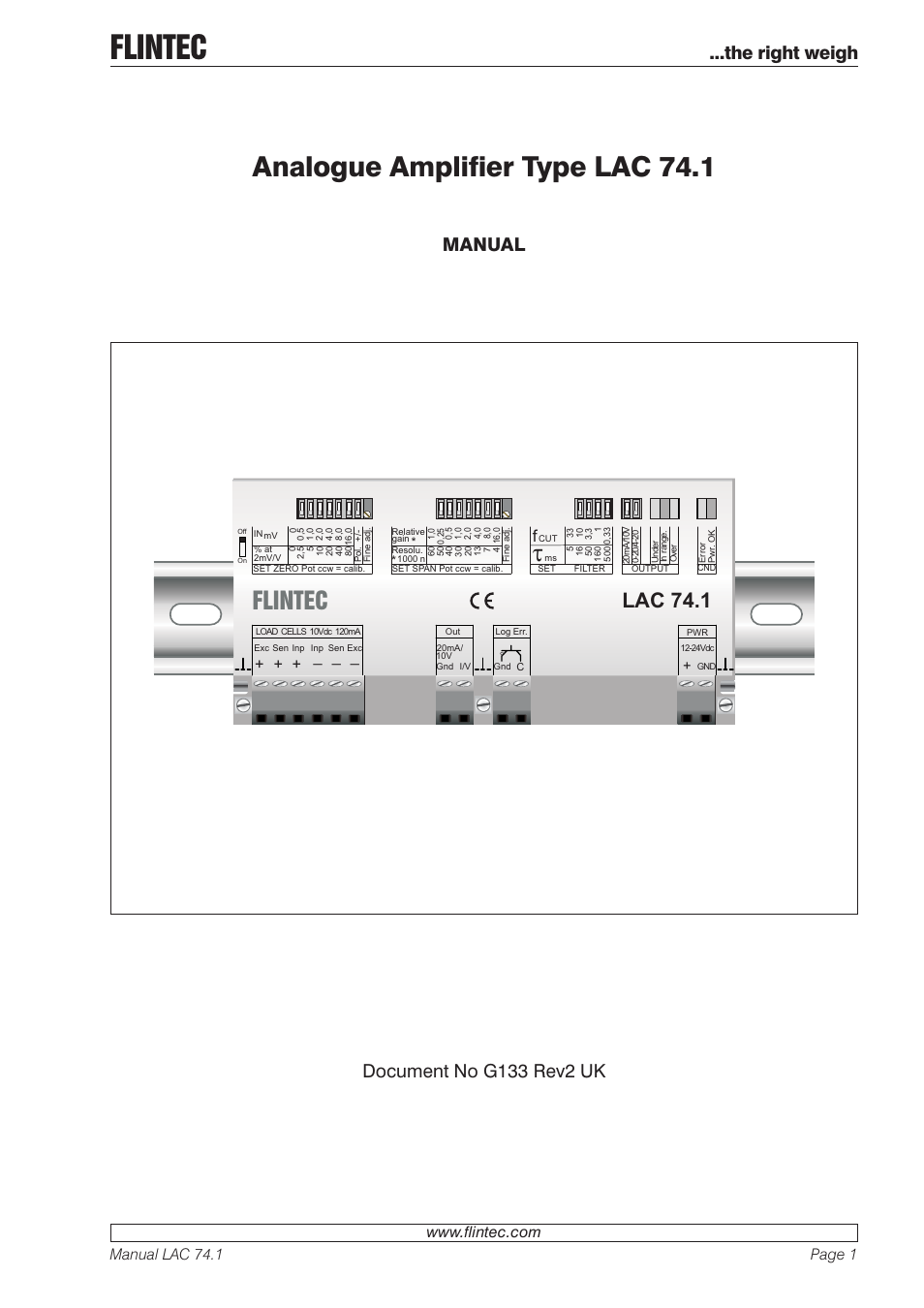 Flintec LAC 74.1 User Manual | 5 pages