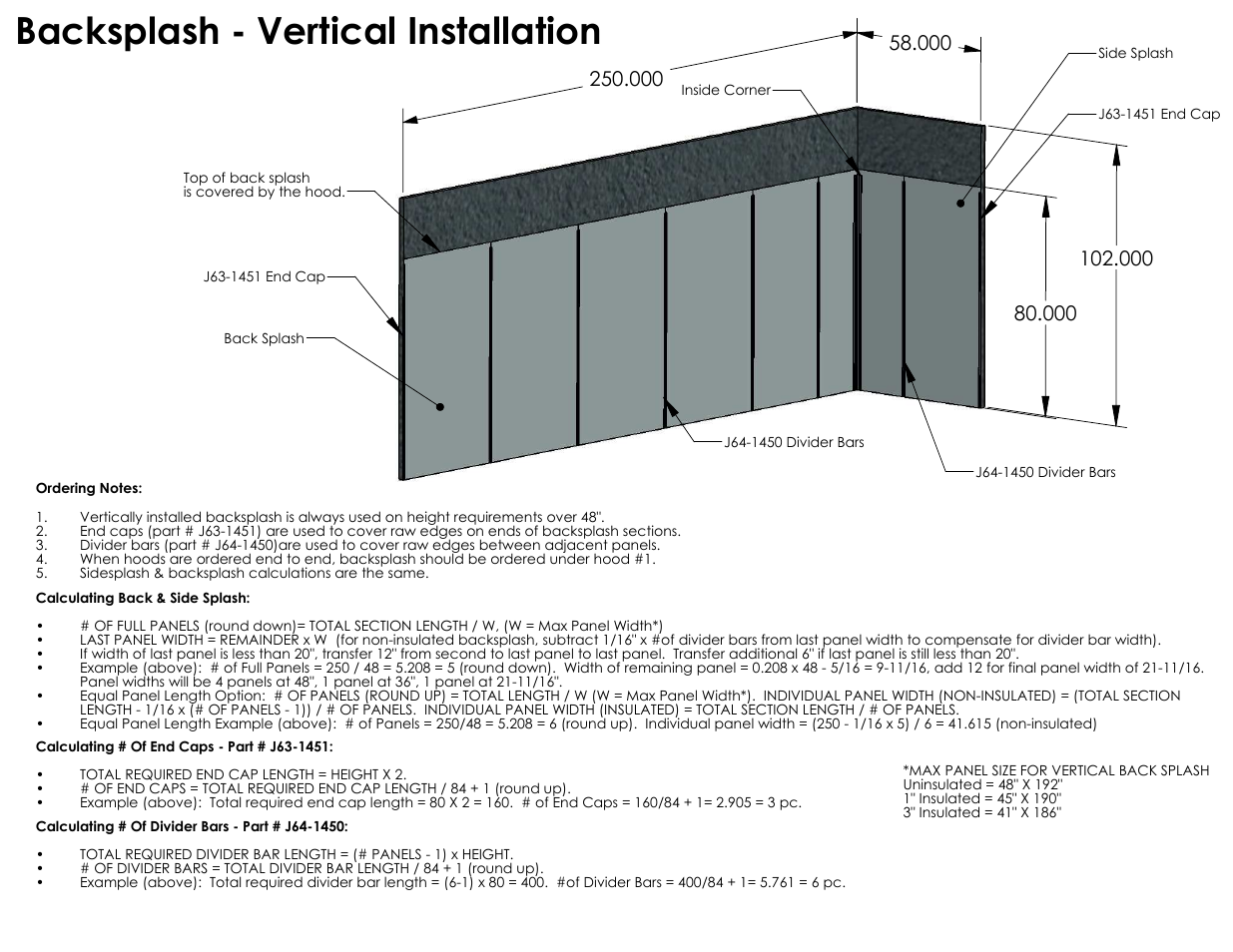 Backsplash - vertical installation | FloAire Backsplash User Manual | Page 2 / 4