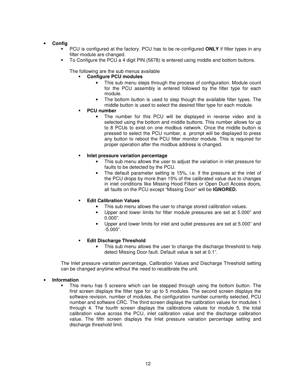 FloAire PCU Filtration User Manual | Page 12 / 24