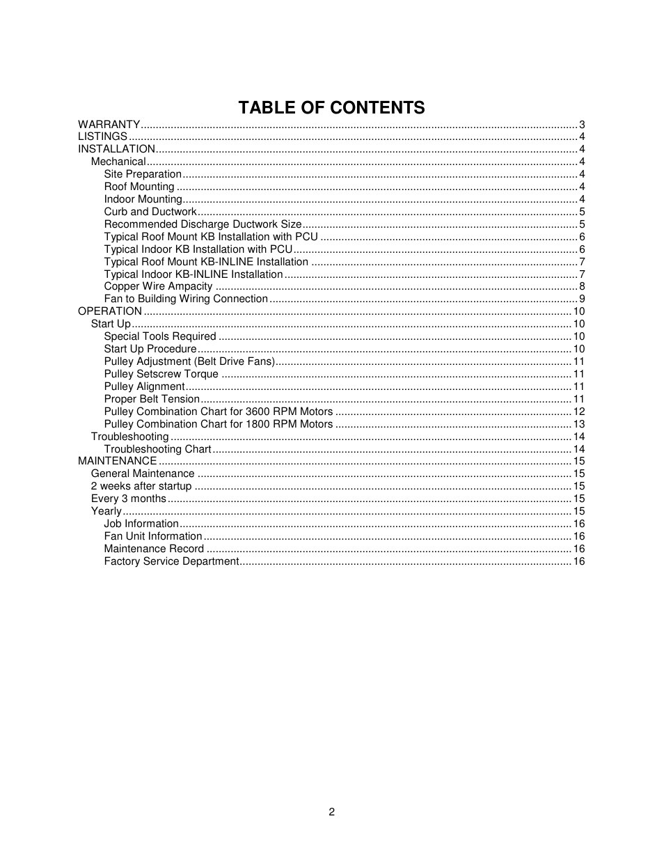 FloAire FKB-INLINE User Manual | Page 2 / 16