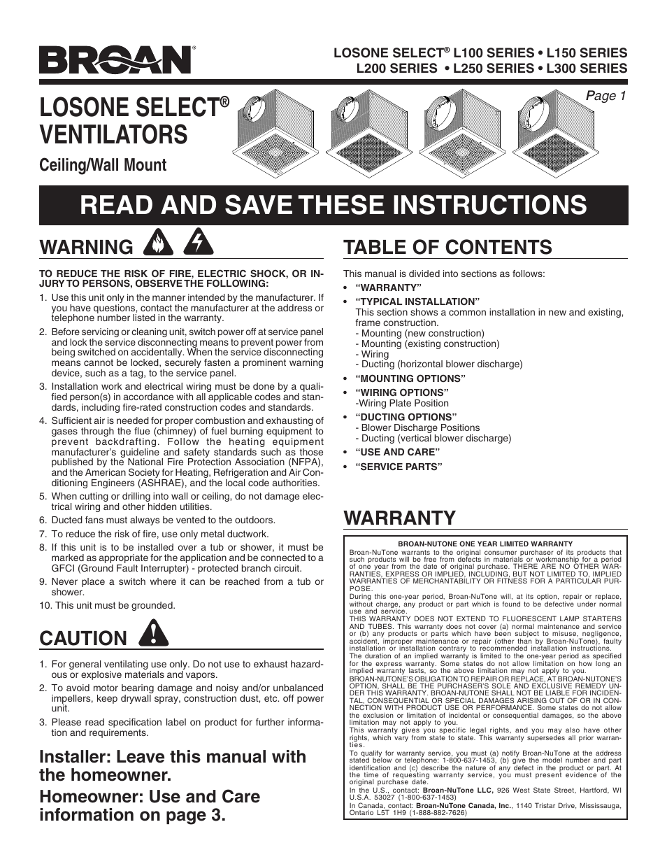 FloAire CFA-FA User Manual | 12 pages