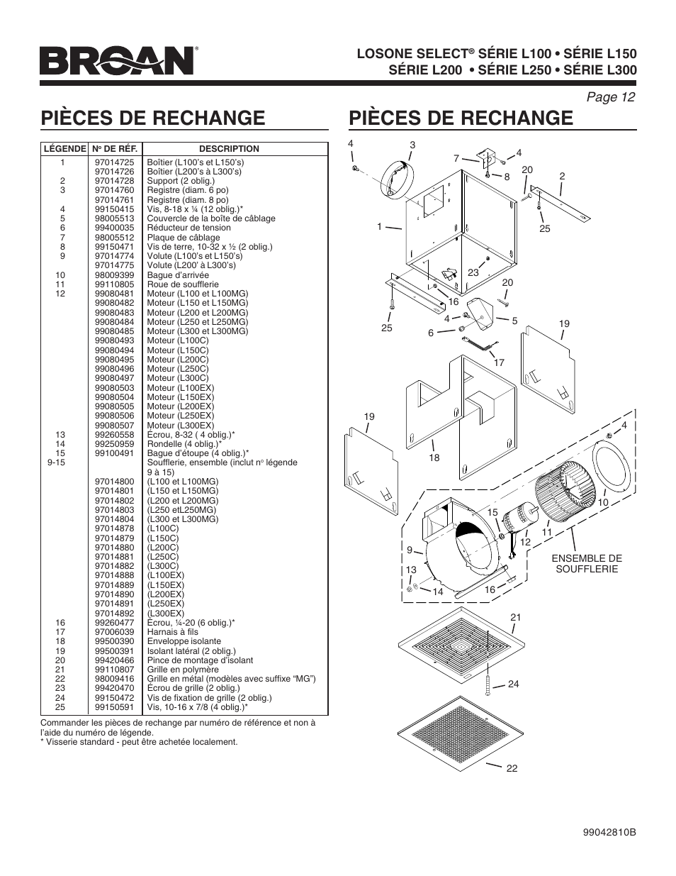 Pièces de rechange, Losone select | FloAire CFA-FA User Manual | Page 12 / 12