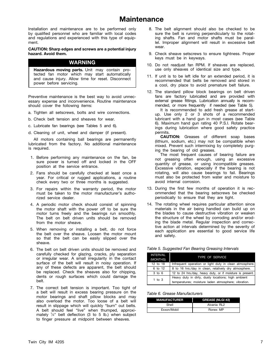 Maintenance, Warning | FloAire SIDD-FA User Manual | Page 7 / 12