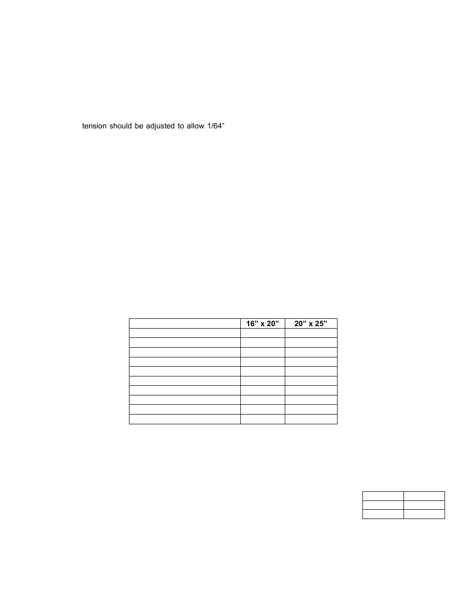 2 weeks after startup, Every 3 months, Filter quantity chart | Yearly | FloAire DIRECT FIRED MODULE User Manual | Page 27 / 28