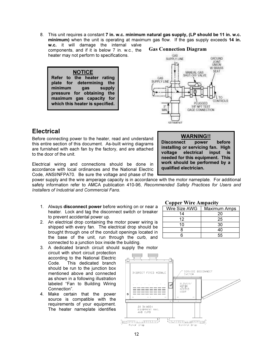 Electrical | FloAire INDIRECT FIRED BENT TUBE MODULE User Manual | Page 12 / 44