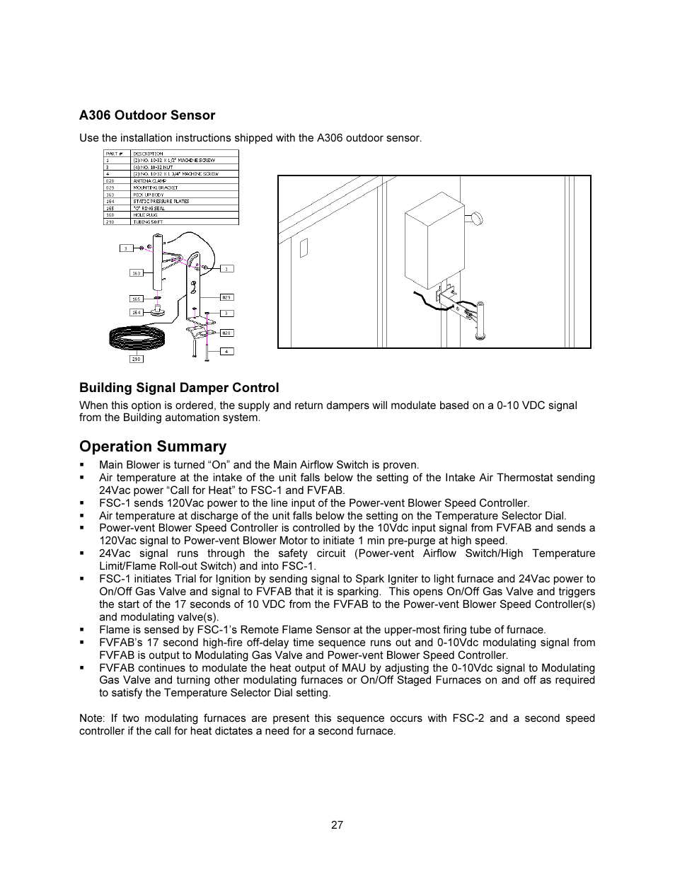 Operation summary | FloAire INDIRECT FIRED BENT TUBE MODULE User Manual | Page 27 / 44