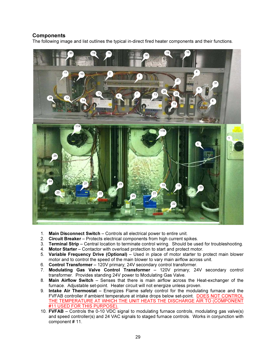 Components | FloAire INDIRECT FIRED BENT TUBE MODULE User Manual | Page 29 / 44