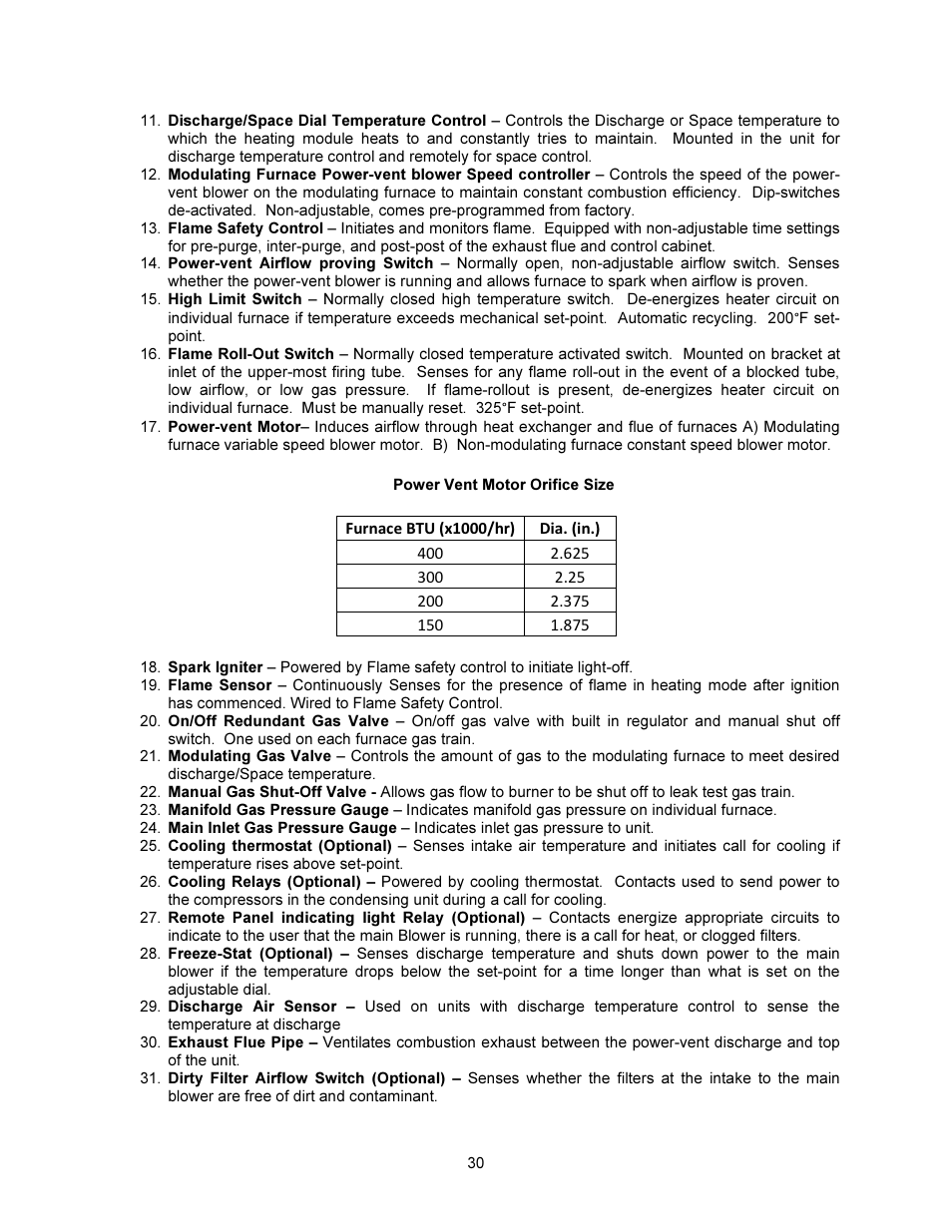FloAire INDIRECT FIRED BENT TUBE MODULE User Manual | Page 30 / 44