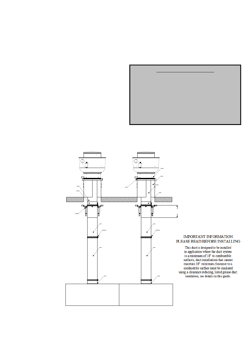 Fig. 12 - grease duct installation guide, Grease duct installation | FloAire Non-Welded Grease Duct Systems User Manual | Page 16 / 20