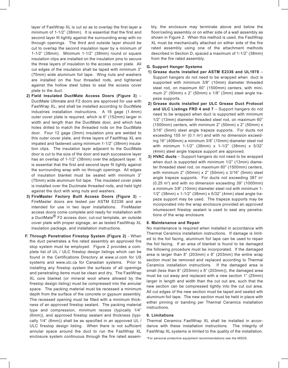 FloAire FastWrap XL Commercial Kitchen Grease Duct Enclosure System User Manual | Page 3 / 8
