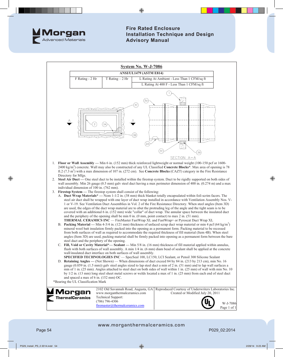 System no. w-j-7086 | FloAire Pyroscat Enclosure User Manual | Page 55 / 60