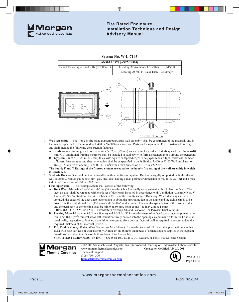 System no. w-l-7145 | FloAire Pyroscat Enclosure User Manual | Page 56 / 60