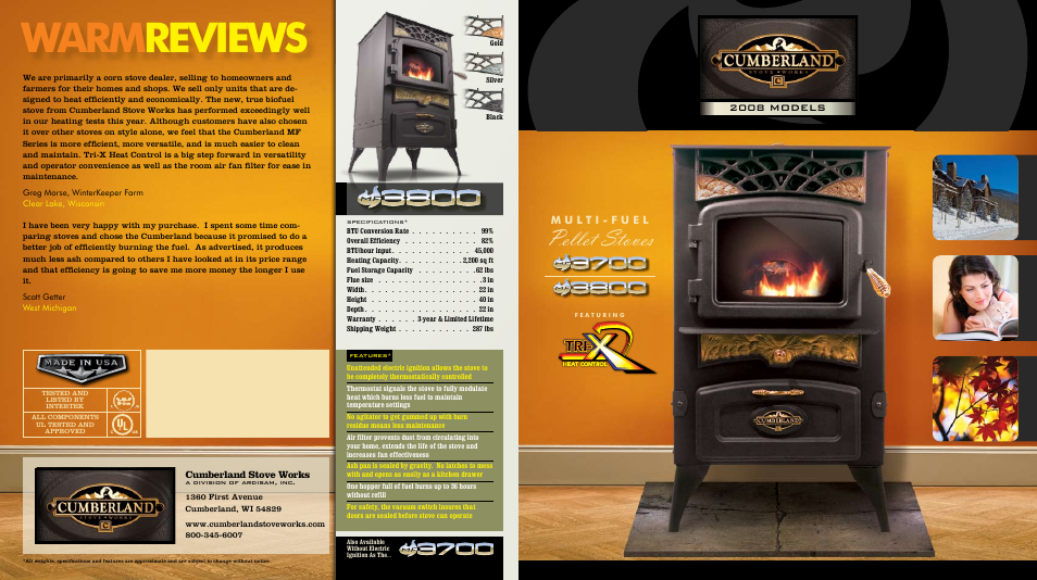 Cumberland Stove Works 2008 User Manual | 2 pages