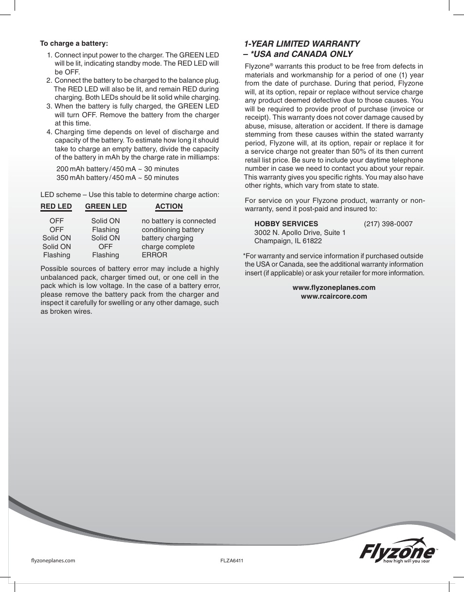Flyzone FLZA6411 User Manual | Page 2 / 2