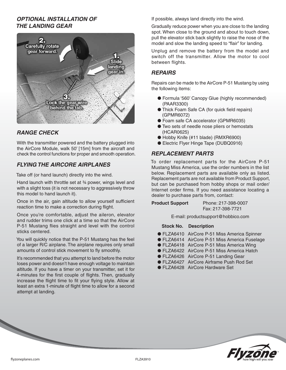 Flyzone FLZA3910 User Manual | Page 2 / 2