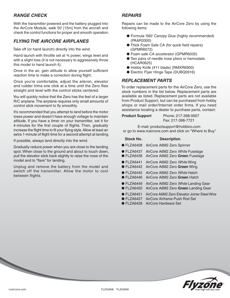 Flyzone FLZA3909 User Manual | Page 2 / 2