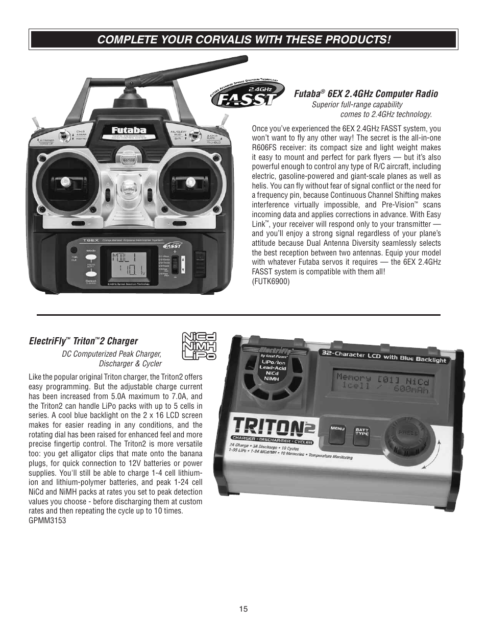 Complete your corvalis with these products | Flyzone FLZA4304 User Manual | Page 15 / 16