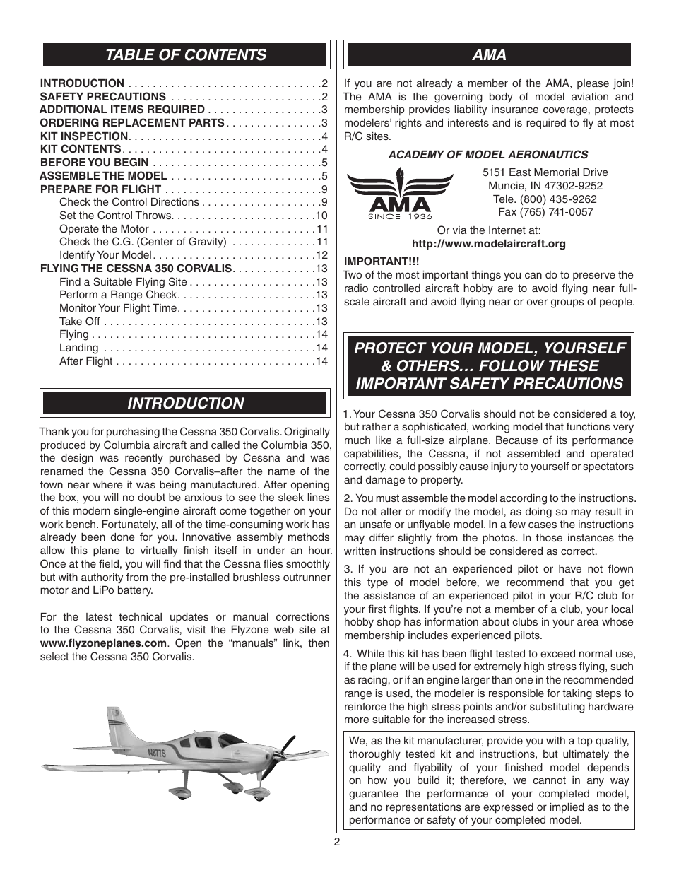 Flyzone FLZA4304 User Manual | Page 2 / 16