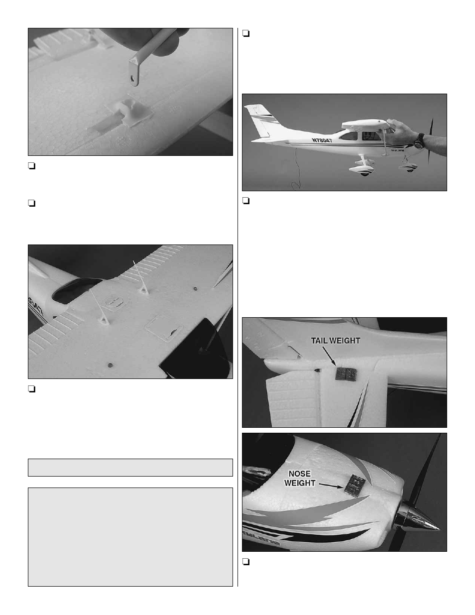 Check the c.g. (center of gravity) | Flyzone FLZA4004 User Manual | Page 12 / 16
