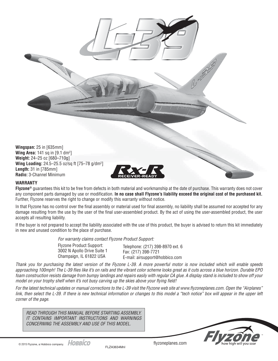 Flyzone FLZA3634 User Manual | 12 pages