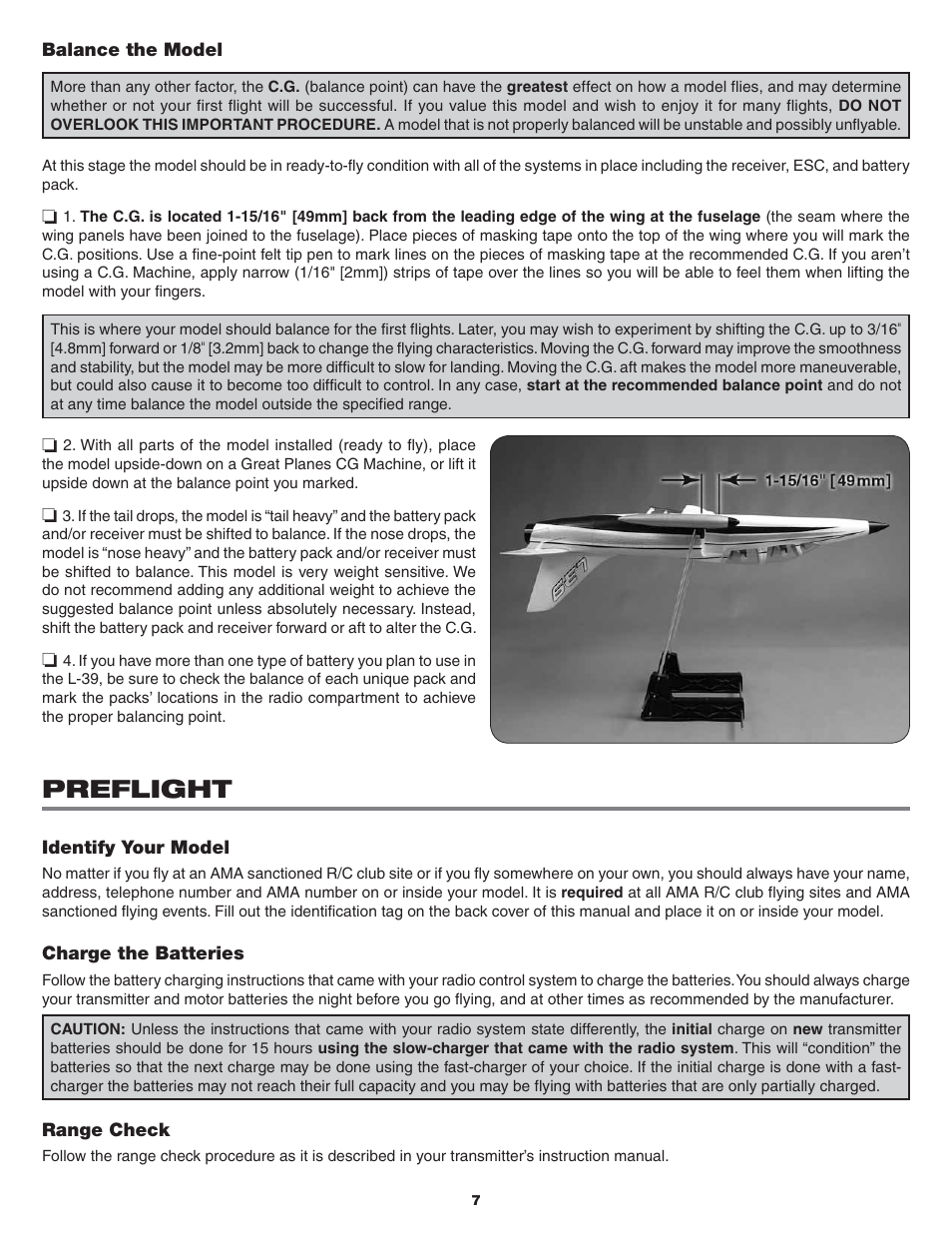 Preflight | Flyzone FLZA3634 User Manual | Page 7 / 12