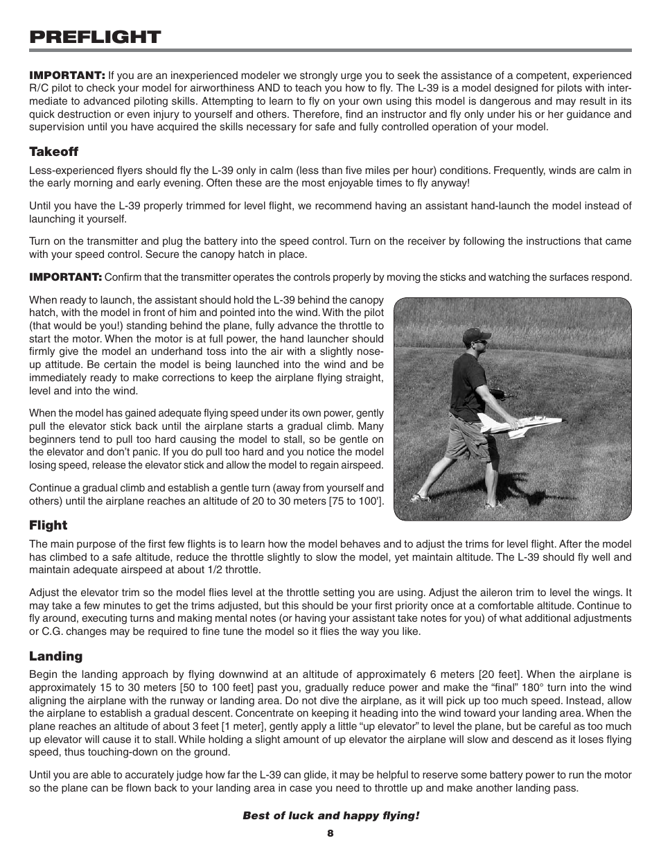 Preflight | Flyzone FLZA3634 User Manual | Page 8 / 12