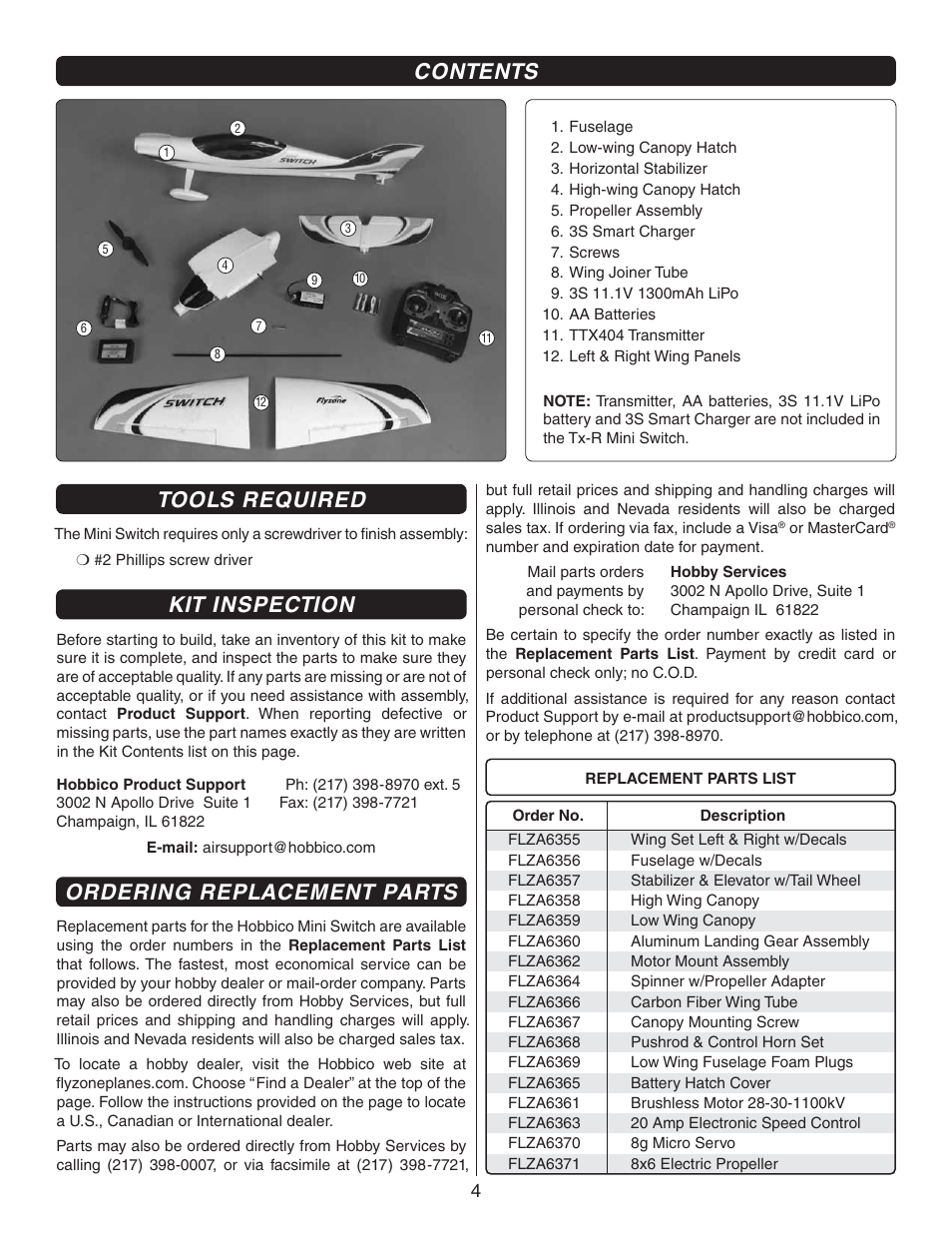 Flyzone FLZA3322 User Manual | Page 4 / 24