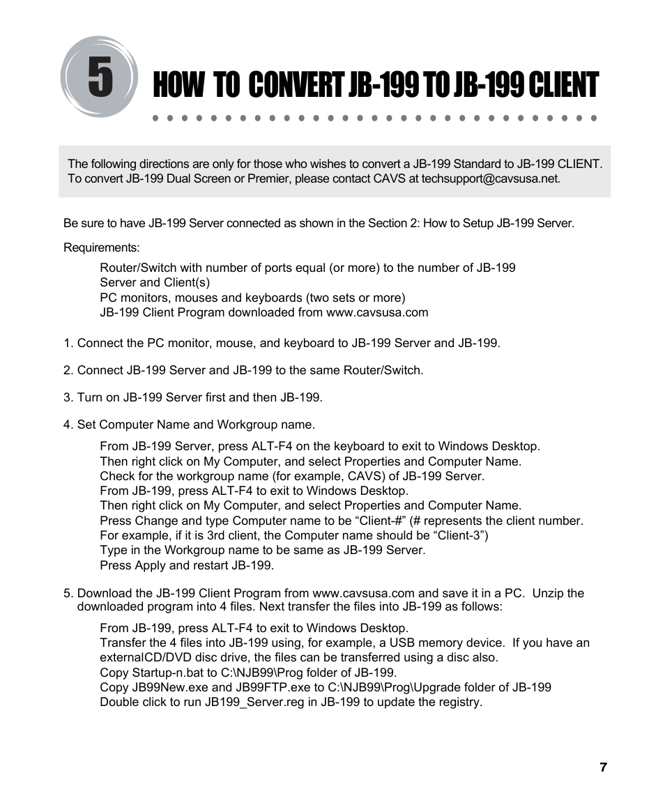 CAVS JB-199 User Manual | Page 8 / 14